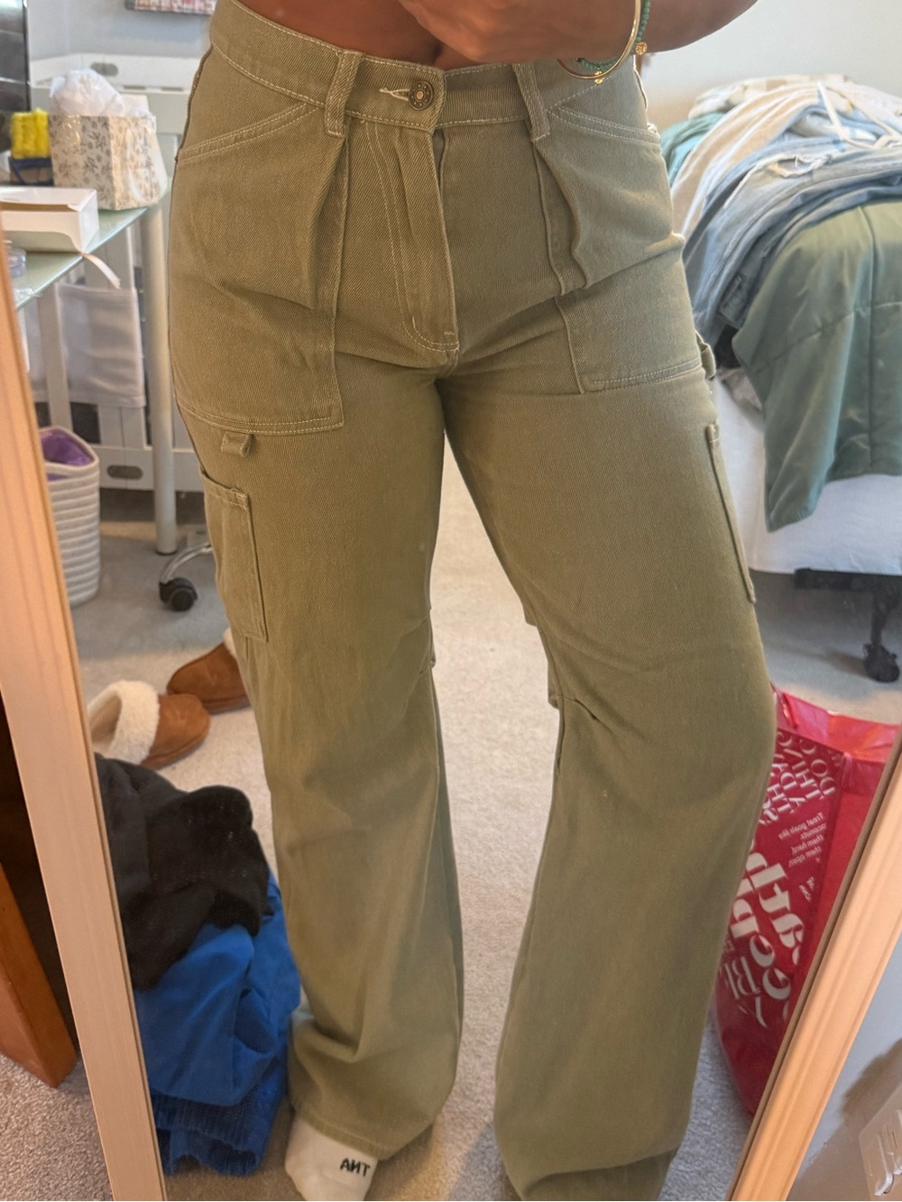 Olive Green Utility Cargo Pants